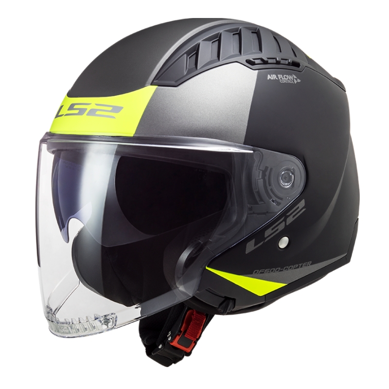 Kask motocyklowy otwarty LS2 OF600 Copter II Urbane 06 black-fluo yellow