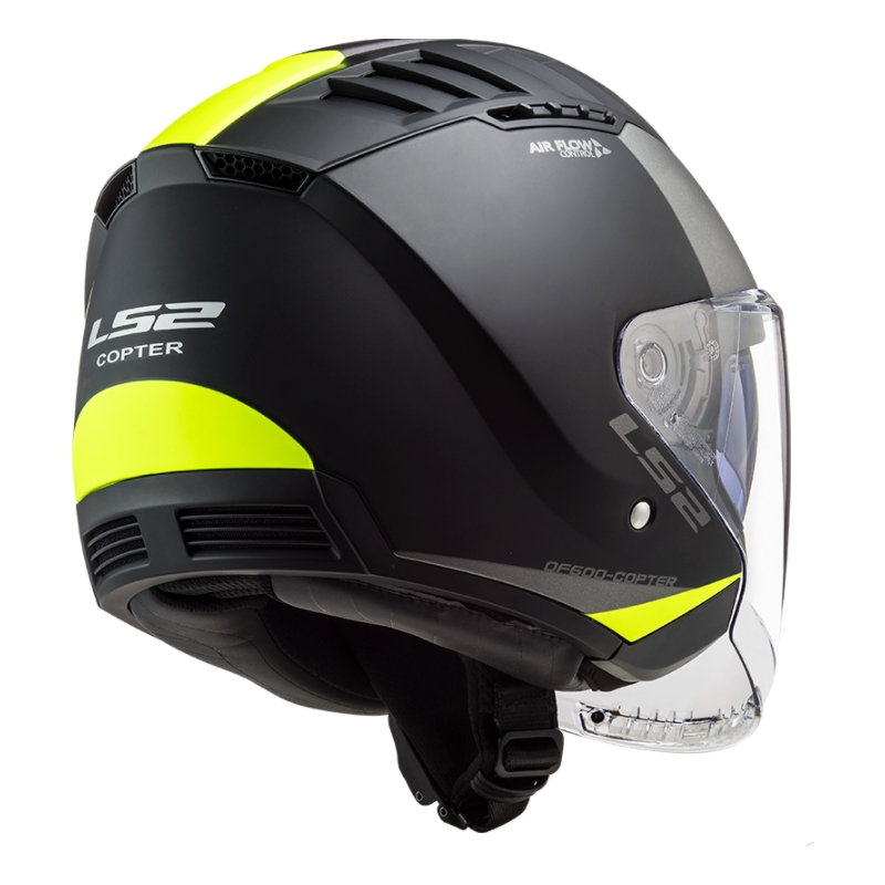 Kask motocyklowy otwarty LS2 OF600 Copter II Urbane 06 black-fluo yellow