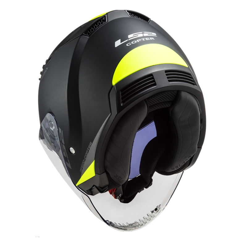 Kask motocyklowy otwarty LS2 OF600 Copter II Urbane 06 black-fluo yellow