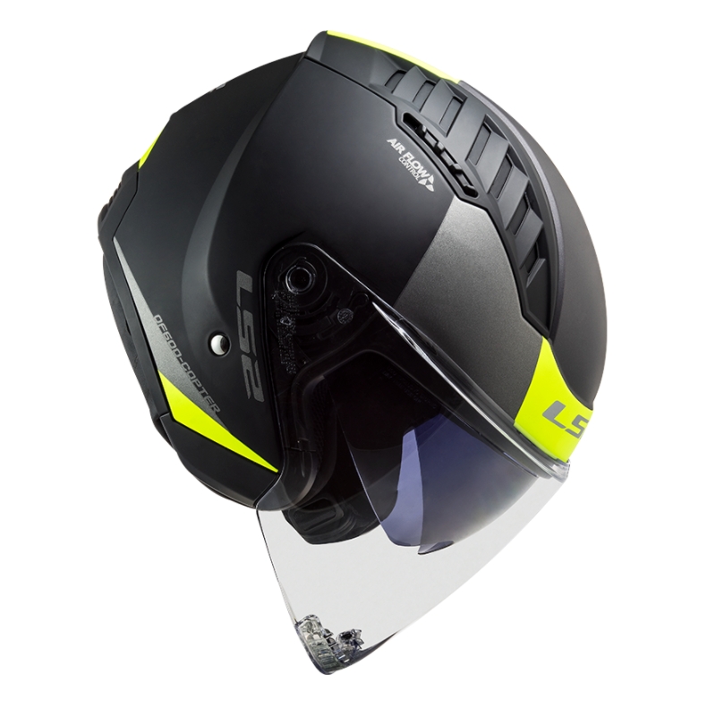 Kask motocyklowy otwarty LS2 OF600 Copter II Urbane 06 black-fluo yellow