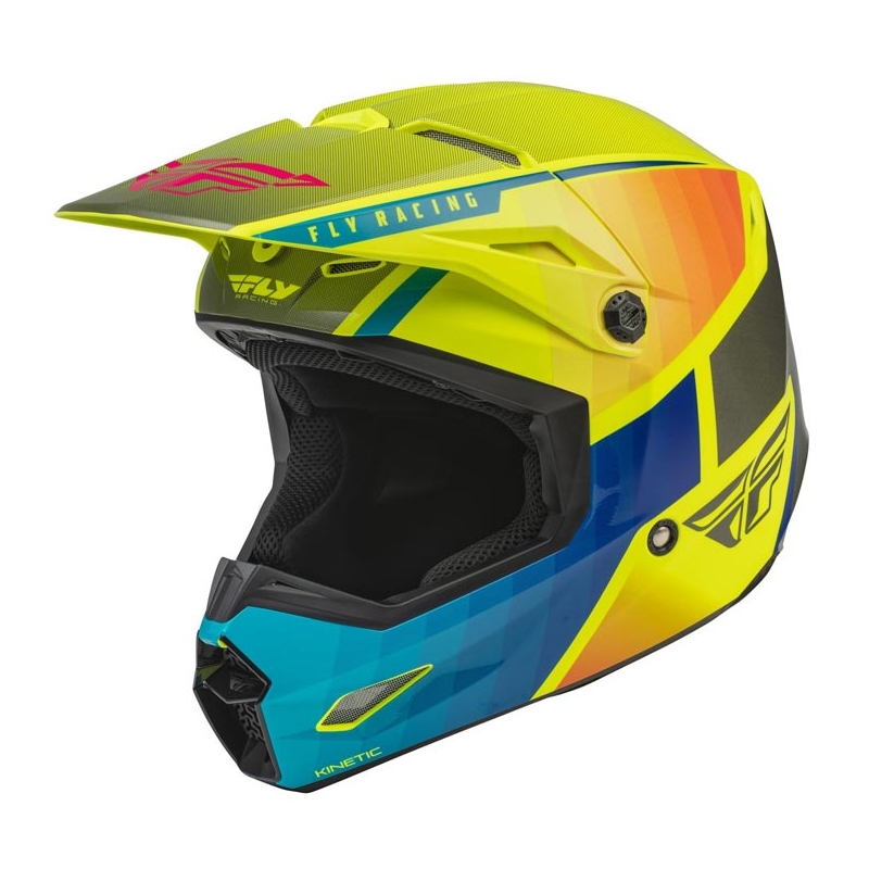 Kask motocrossowy FLY Racing Kinetic Drift blue-fluo yellow-grey