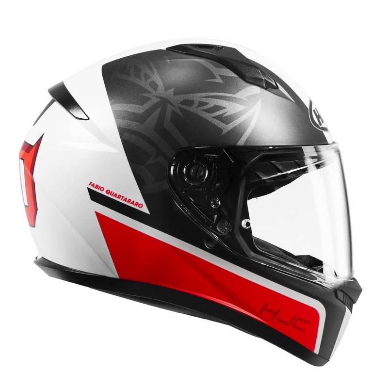 Kask motocyklowy integralny HJC C10 Fabio Quartararo 20 MC1SF czarno-biało-czerwony