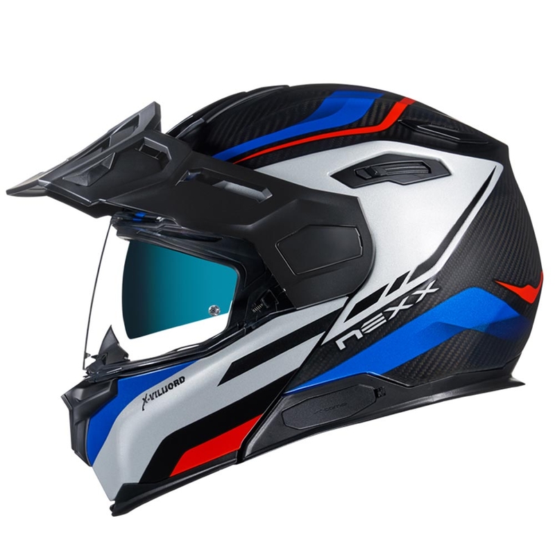 Kask tip-up NEXX X.Vilijord Hiker szaro-niebiesko-czerwony wyprzedaż