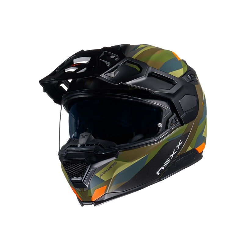 Kask ochronny NEXX X.Vilijord Taiga zielono-pomarańczowy wyprzedaż
