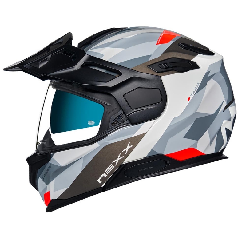Kask ochronny NEXX X.Vilijord Taiga biało-szaro-czerwony wyprzedaż