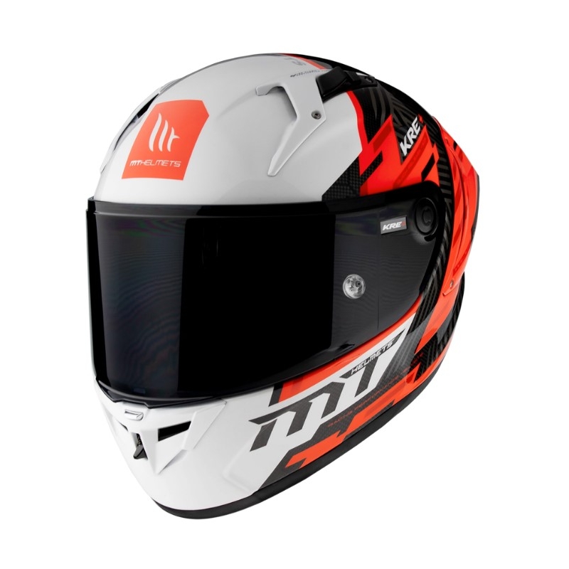 MT FF103PLUSC KRE+ Carbon Brush A5 kask motocyklowy integralny czarno-biało-czerwony