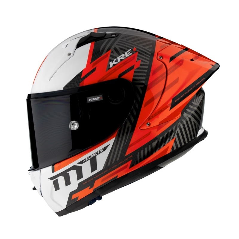 MT FF103PLUSC KRE+ Carbon Brush A5 kask motocyklowy integralny czarno-biało-czerwony