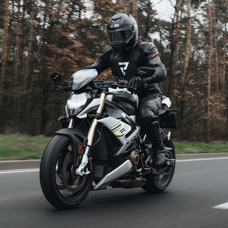 Kožená bunda na motorku Rebelhorn Veloce černo-fluo červená