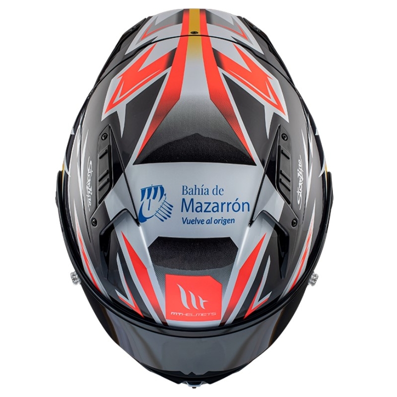 Kask motocyklowy integralny MT FF103PLUSC KRE+ Carbon Acosta A37 black-white-orange połysk