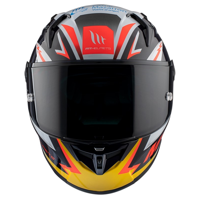 Kask motocyklowy integralny MT FF103PLUSC KRE+ Carbon Acosta A37 black-white-orange połysk