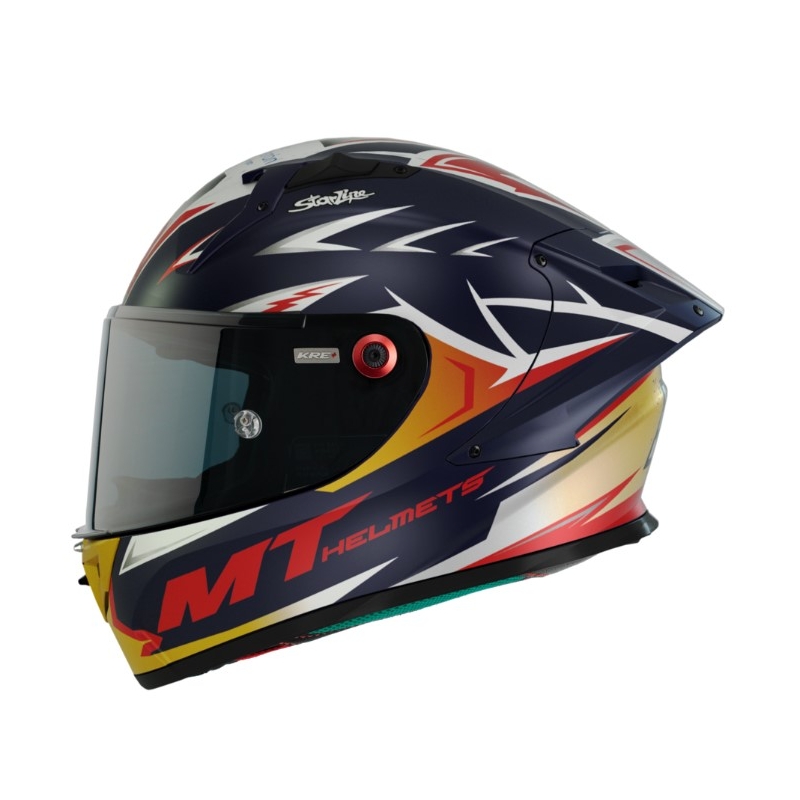 Kask motocyklowy integralny MT FF103PLUSC KRE+ Carbon Acosta A37 blue-white-orange mat