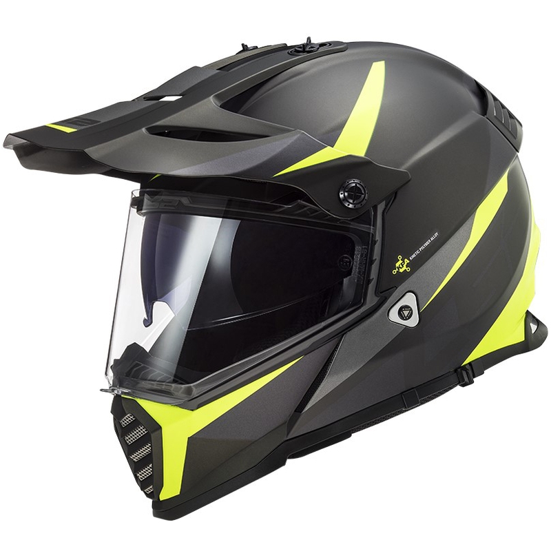 Enduro kask LS2 MX436 Pioneer EVO Router czarno-fluo żółty