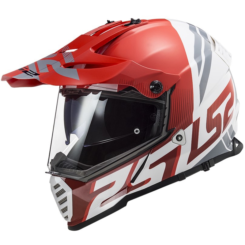 Enduro kask LS2 MX436 Pioneer EVO Evolve biało-szaro-czerwony