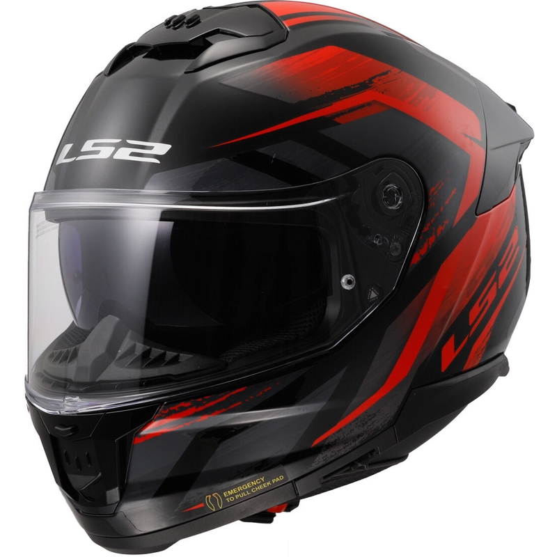 Kask motocyklowy integralny LS2 FF808 Stream II Fury czarno-czerwony