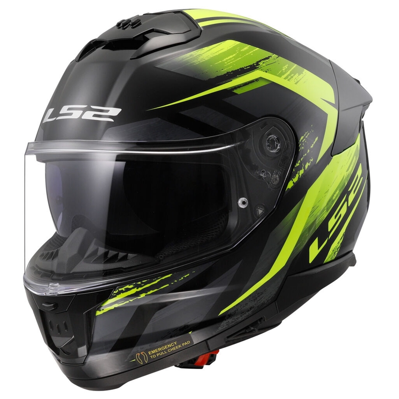 Kask motocyklowy integralny LS2 FF808 Stream II Fury czarno-fluo żółty