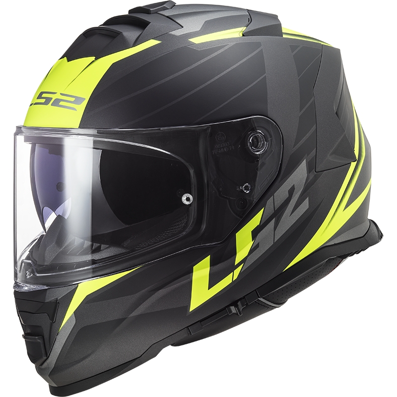 Kask motocyklowy integralny LS2 FF800 Storm II Nerve czarno-fluo żółty