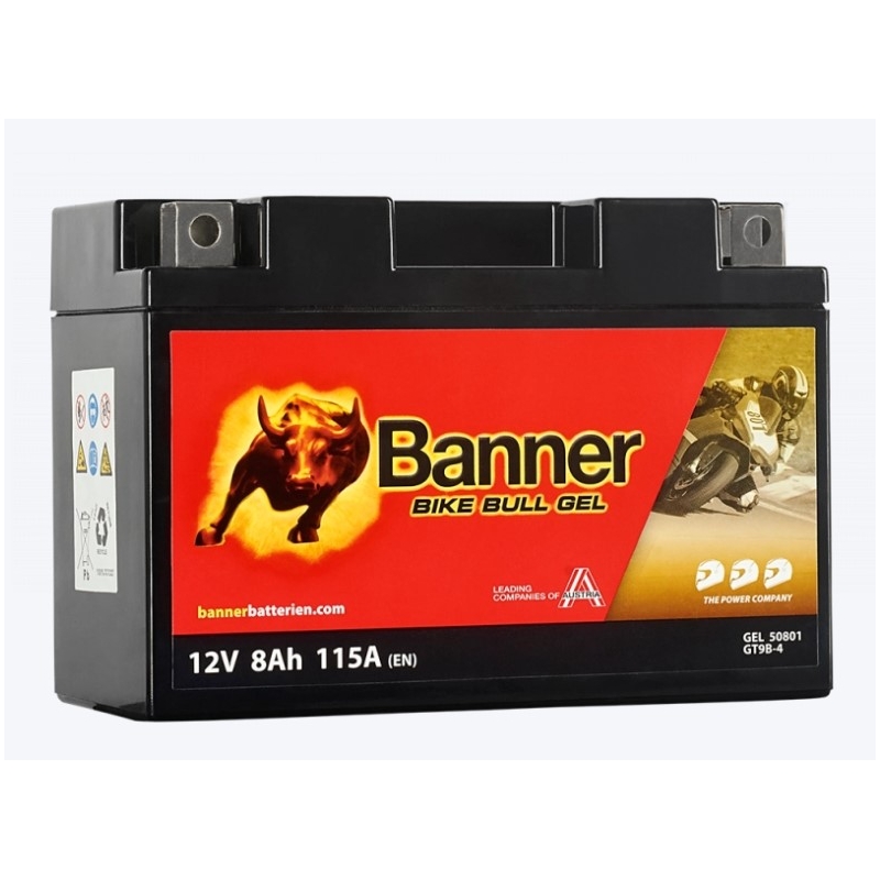 Akumulator żelowy Banner Bike Bull Gel 12V, YT9B-4, 8AH, 115A