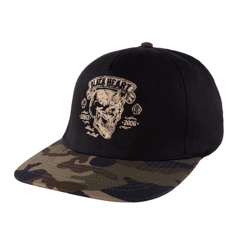 Czapka z daszkiem Black Heart Devil Skull Camo