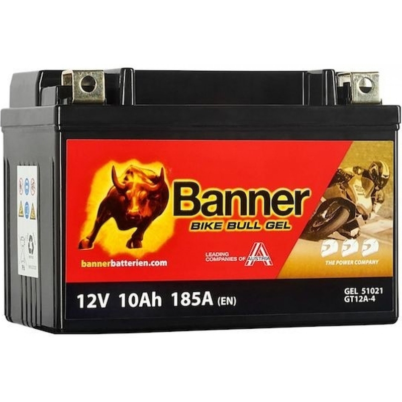 Akumulator żelowy Banner Bike Bull Gel 12V, YT12A-BS, 10AH, 185A