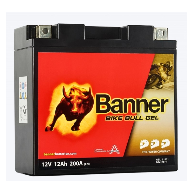 Akumulator żelowy Banner Bike Bull Gel 12V, YT14B-4, 12AH, 200A