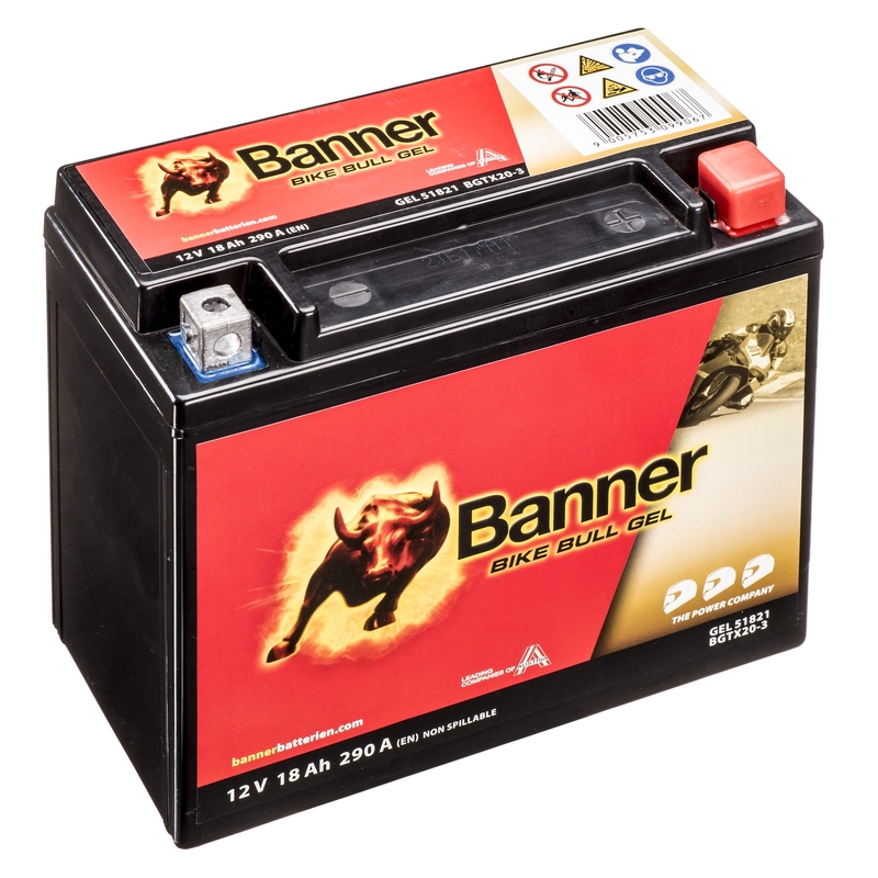 Akumulator żelowy Banner Bike Bull Gel 12V, YTX20L-BS, 18AH, 250A