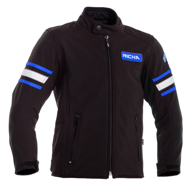 Dziecięca kurtka motocyklowa RICHA Toulon 2 Softshell czarno-niebieska wyprzedaż