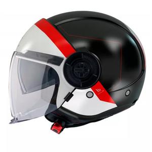 Otwarty kask motocyklowy MT Viale SV S 68 Units A5 biało-czerwono-czarny