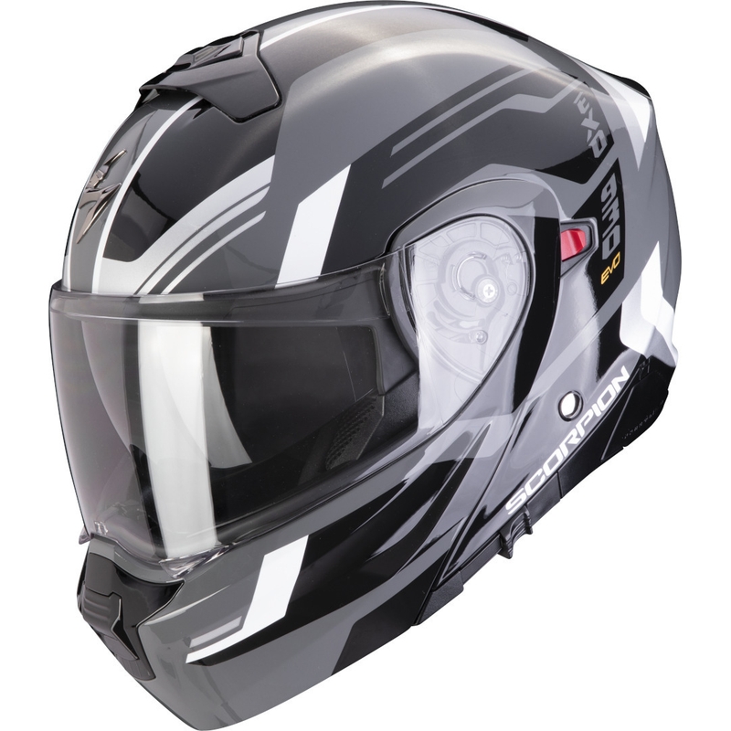 Přilba na motorku Scorpion EXO-930 EVO Sikon šedo-černo-bílá