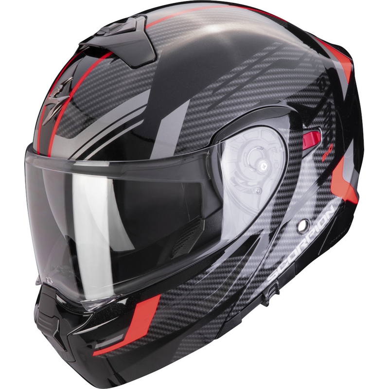 Kask motocyklowy składany Scorpion EXO-930 EVO Sikon czarno-srebrno-czerwony wyprzedaż