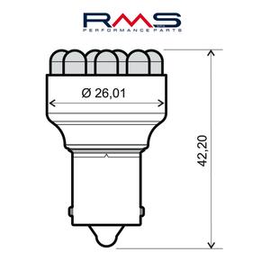 Bulb RMS 246510510 12V 12 Led, BA15S S25 blue