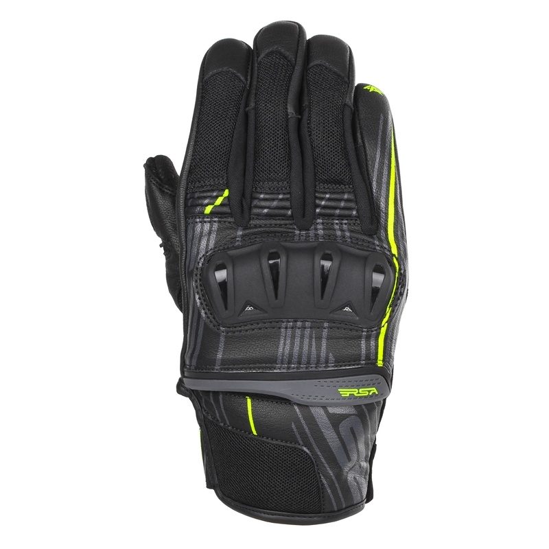 Rękawice motocyklowe RSA Sprint czarno-fluo żółte