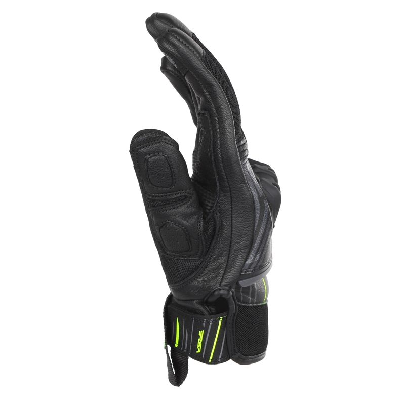Rękawice motocyklowe RSA Sprint czarno-fluo żółte