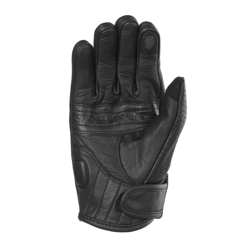Damskie rękawice motocyklowe Street Racer Striker 2 Black Perforated