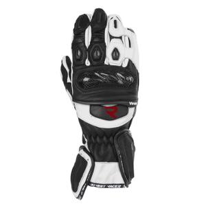 Czarno-białe rękawice motocyklowe Street Racer Virus 2