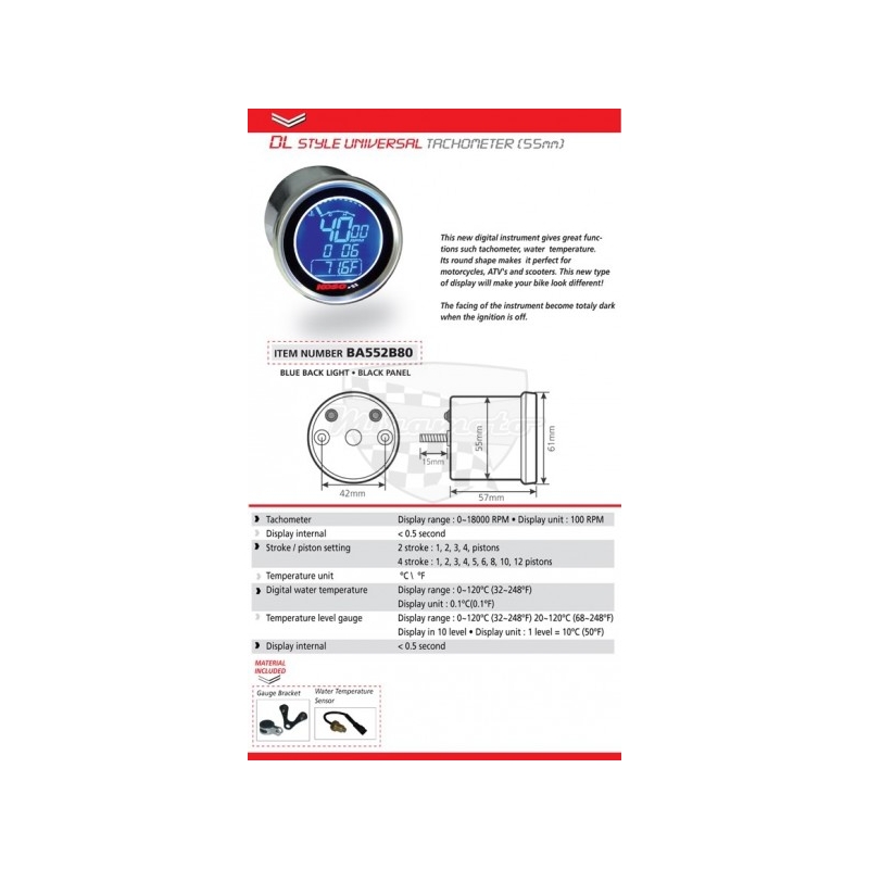 Uniwersalny moto alarmy Koso-speedo