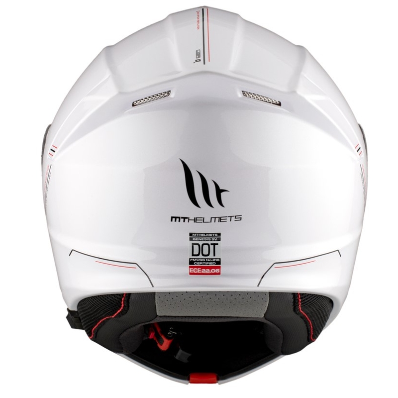 Kask motocyklowy MT Genesis SV Solid A0 biały połysk