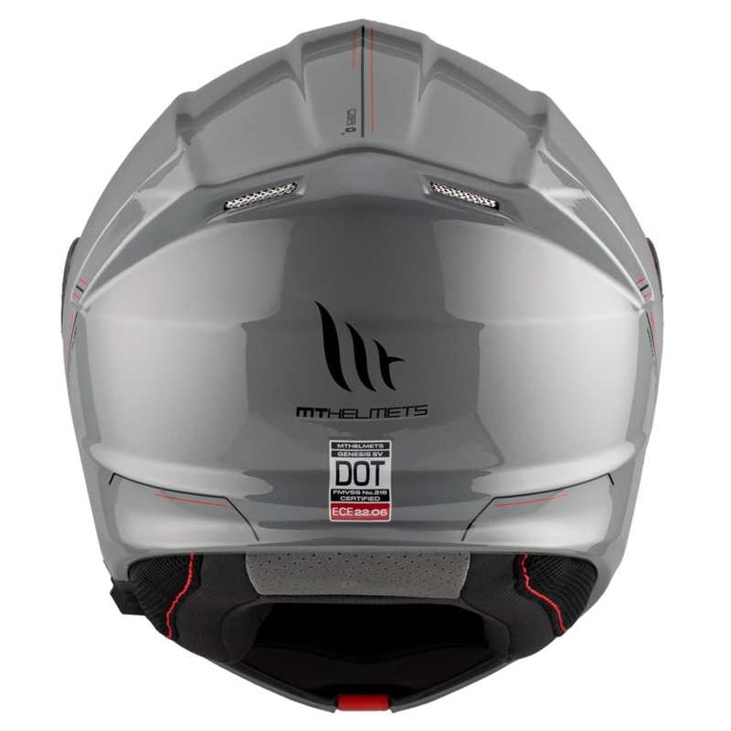 Kask motocyklowy typu flip-up MT Genesis SV Solid A12 połyskujący szary