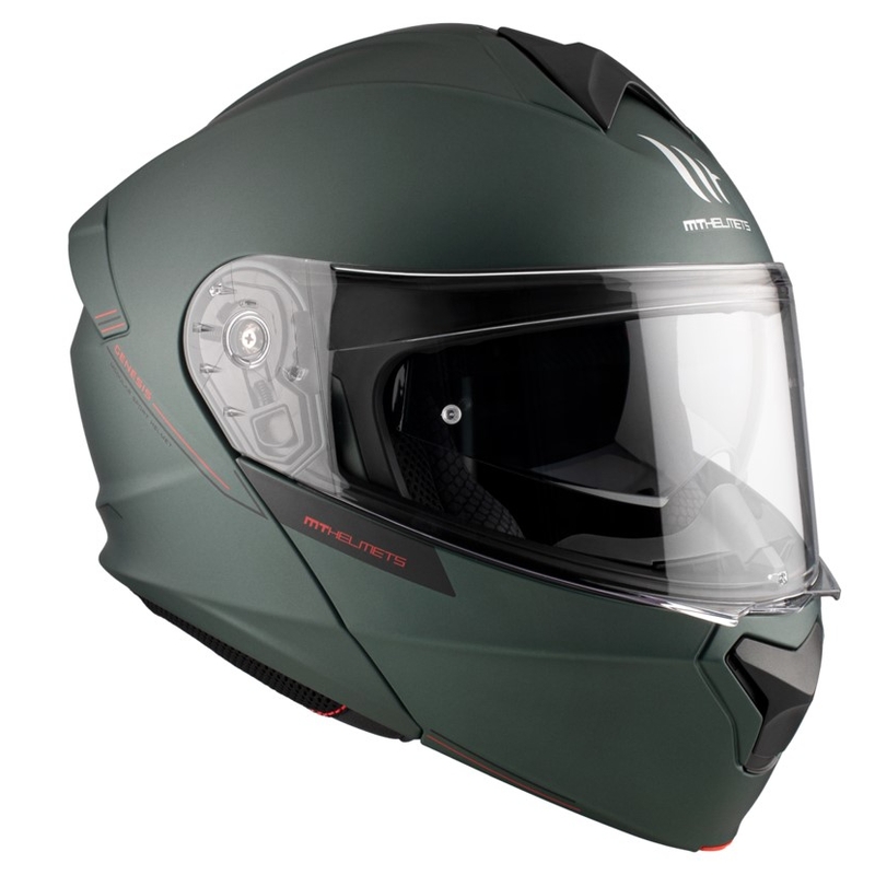 Kask motocyklowy składany MT Genesis SV Solid A6 zielony matowy