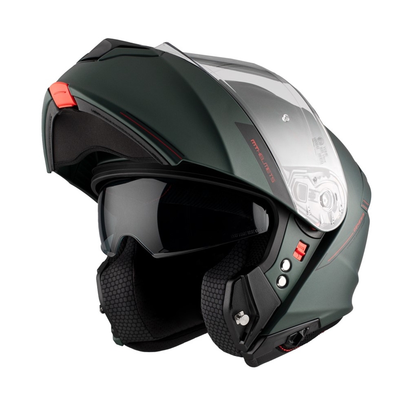 Kask motocyklowy składany MT Genesis SV Solid A6 zielony matowy