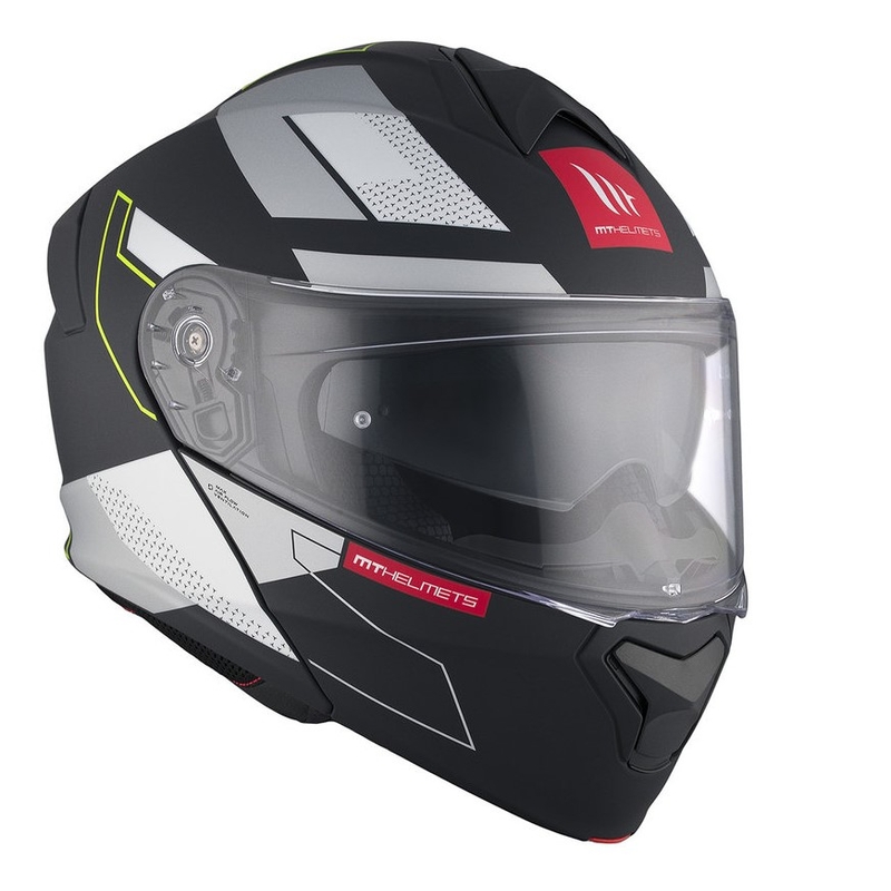 Kask motocyklowy MT Genesis SV Talo B2 czarno-szaro-żółty matowy flip-up wyprzedaż