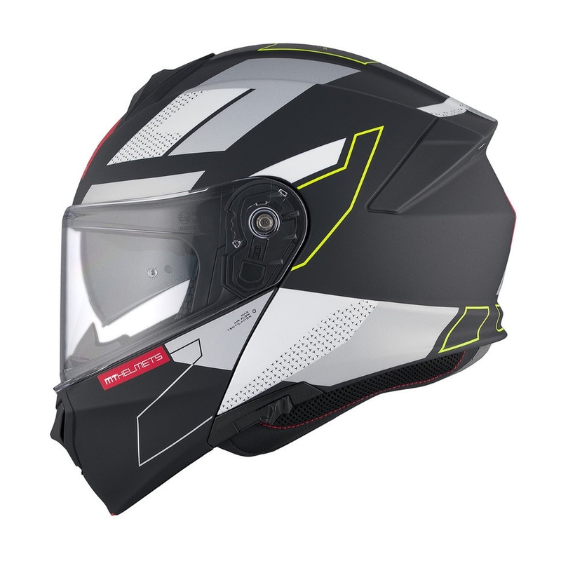 Kask motocyklowy MT Genesis SV Talo B2 czarno-szaro-żółty matowy flip-up wyprzedaż