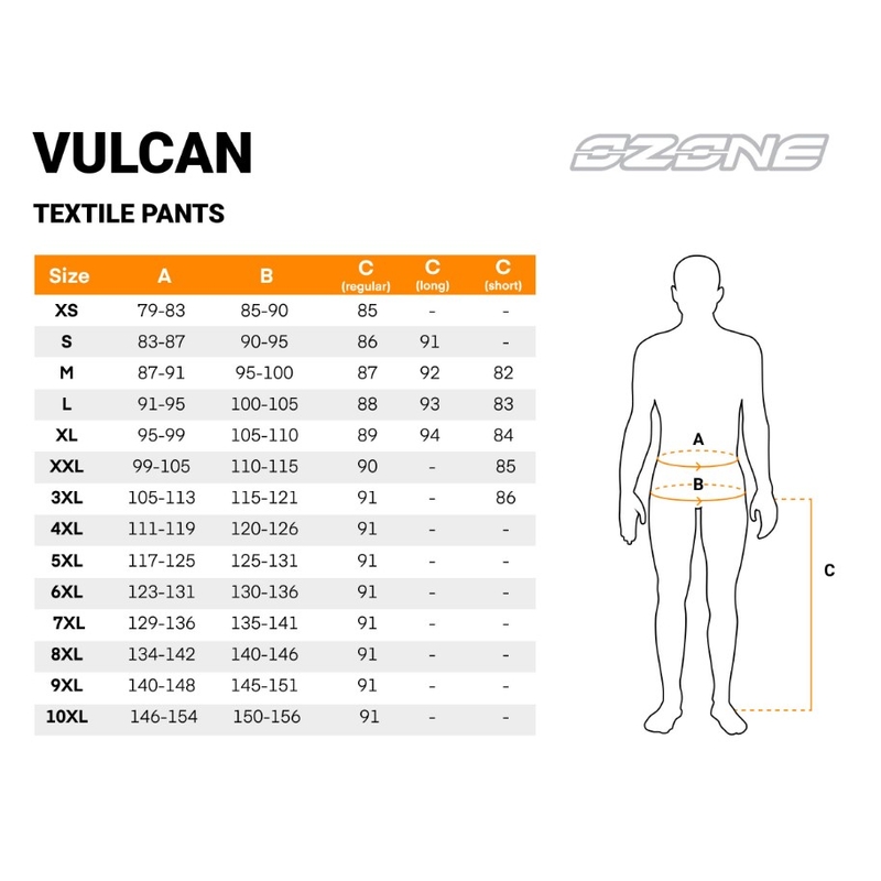 Spodnie motocyklowe Ozone Vulcan czarne