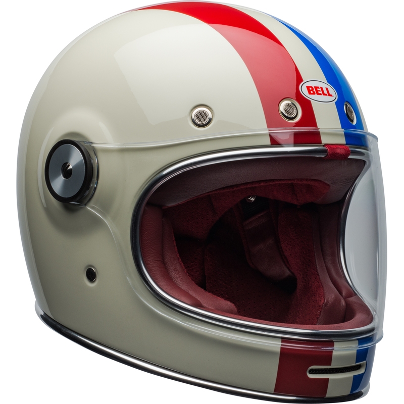Integralny kask motocyklowy Bell Bullit DLX Command Vintage biało-czerwono-niebieski