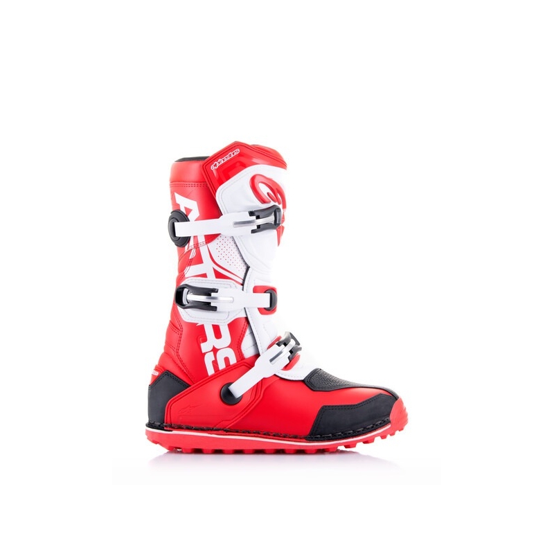 Biało-czerwono-czarne buty motocyklowe Alpinestars Tech Trial