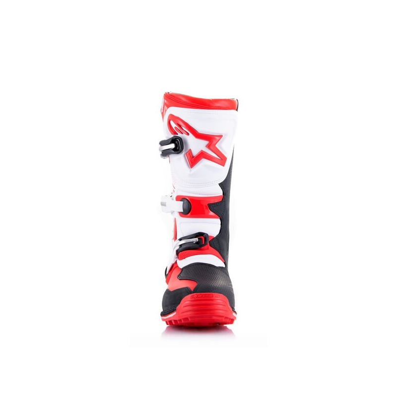 Biało-czerwono-czarne buty motocyklowe Alpinestars Tech Trial