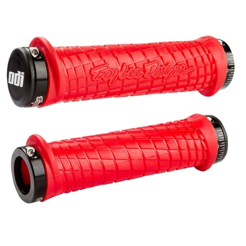 Chwyty ODI TROY LEE DESIGNS SIGNATURE ATV LOCK-ON czerwono-czarne