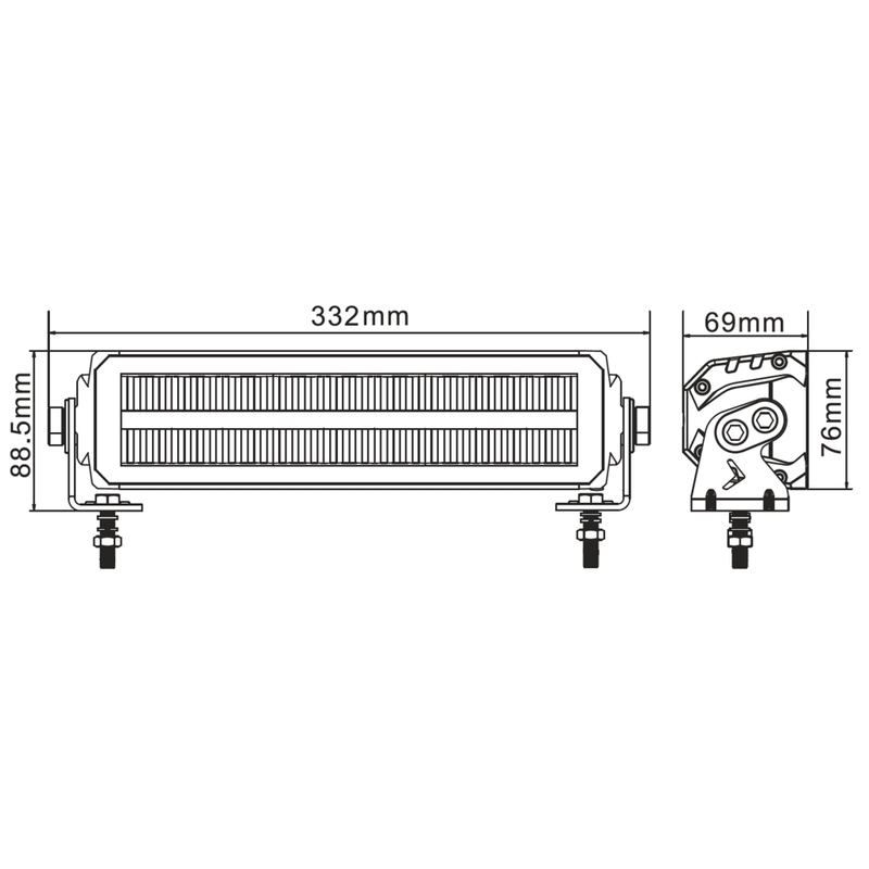LED světelná rampa SHARK LED LIGHT BAR EU HOMOLOGATED OSRAM 12", 60W