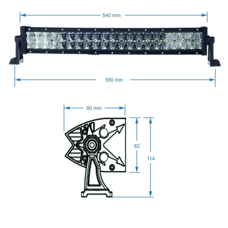 LED rampa prohnutá SHARK LED LIGHT BAR 20", CURVED, 120W, R 560 MM - 5D