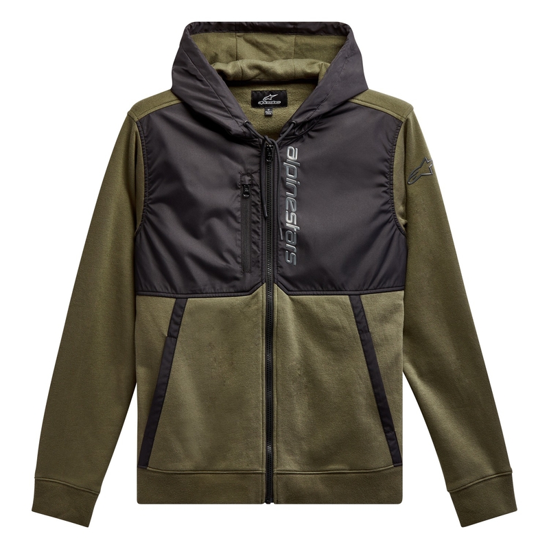 Zielono-czarna bluza z kapturem Alpinestars Aligned