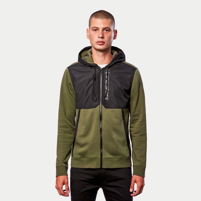 Zielono-czarna bluza z kapturem Alpinestars Aligned
